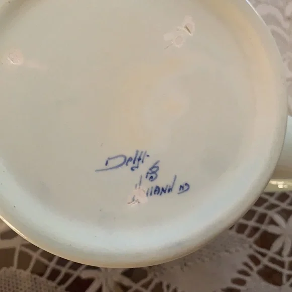 HOLLAND DELFT BLUE LARGE COFFEE CUP MUG WINDMILL SOUVENIR  “KLM” VINTAGE VTG - Picture 13 of 13